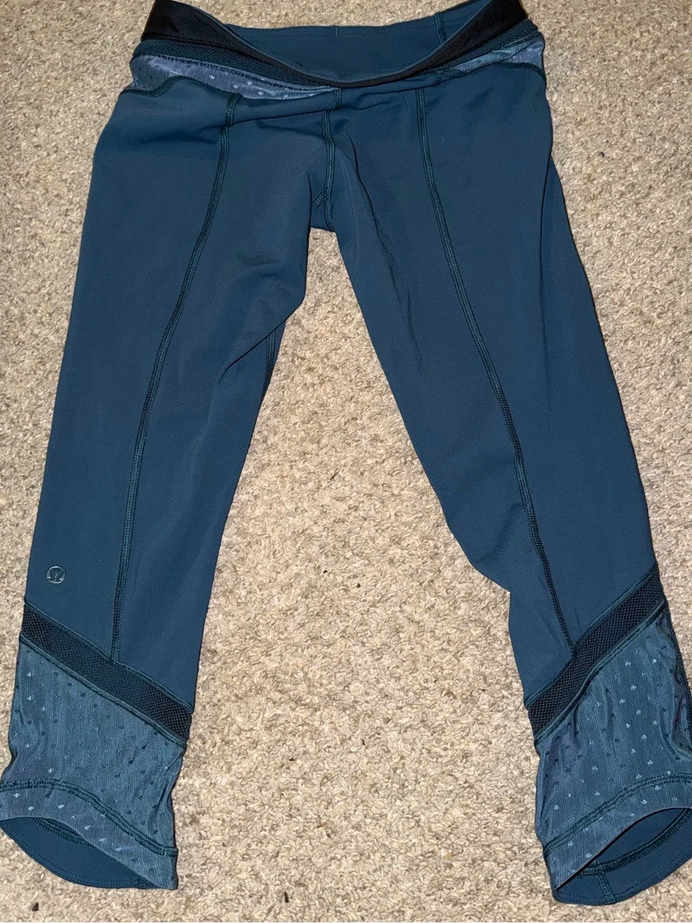 Lululemon Just Breathe Crop 21” Leggings Alberta Lake Blue Teal - Black Size 4